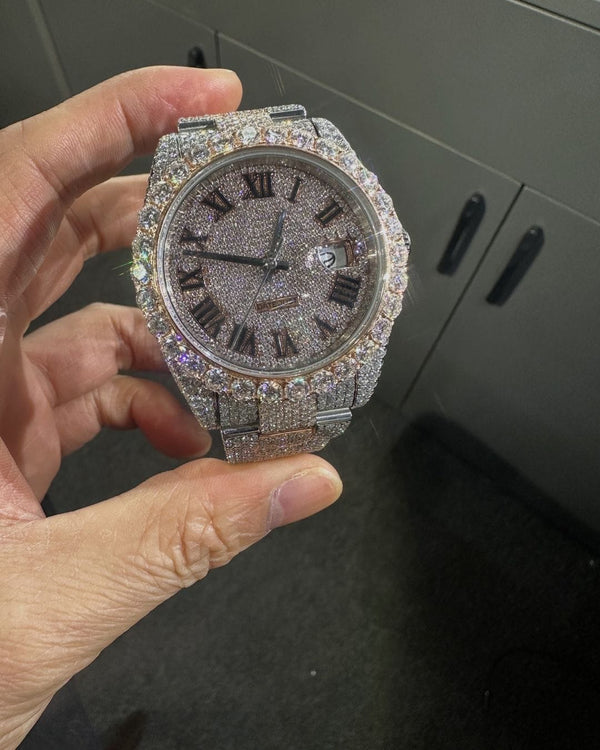 R Moissanite Diamond Watch | Moissanite watch | Custom Made diamond watch |   W 199