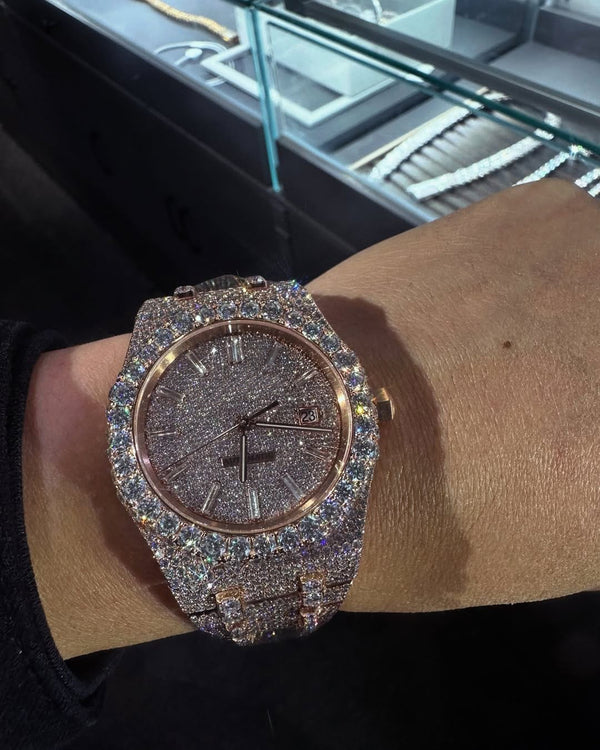 A Moissanite Diamond Watch | Moissanite watch | Custom Made diamond watch | W 205