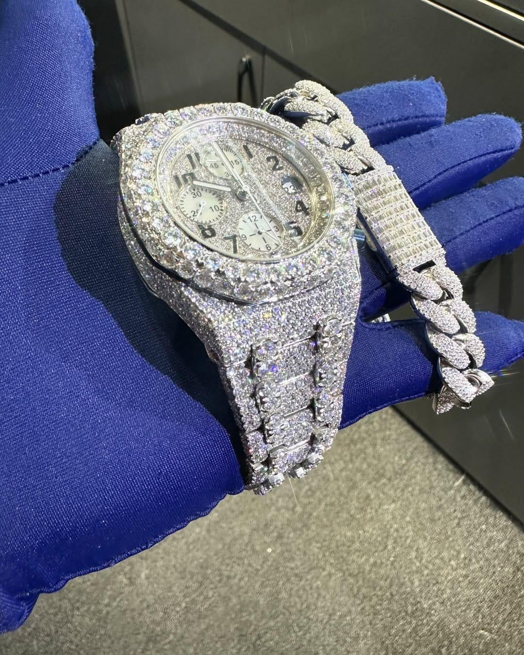 Custom Made diamond watch & Bracelet set W 206