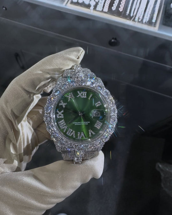 R Moissanite Diamond Watch | Moissanite watch | Custom Made diamond watch |  W 210