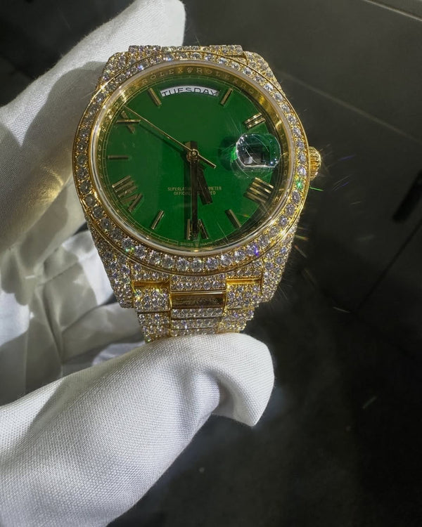 R Moissanite Diamond Watch | Moissanite watch | Custom Made diamond watch |  W 211