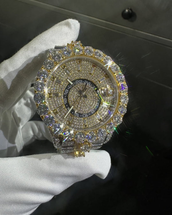 R Moissanite Diamond Watch | Moissanite watch | Custom Made diamond watch |  W 213