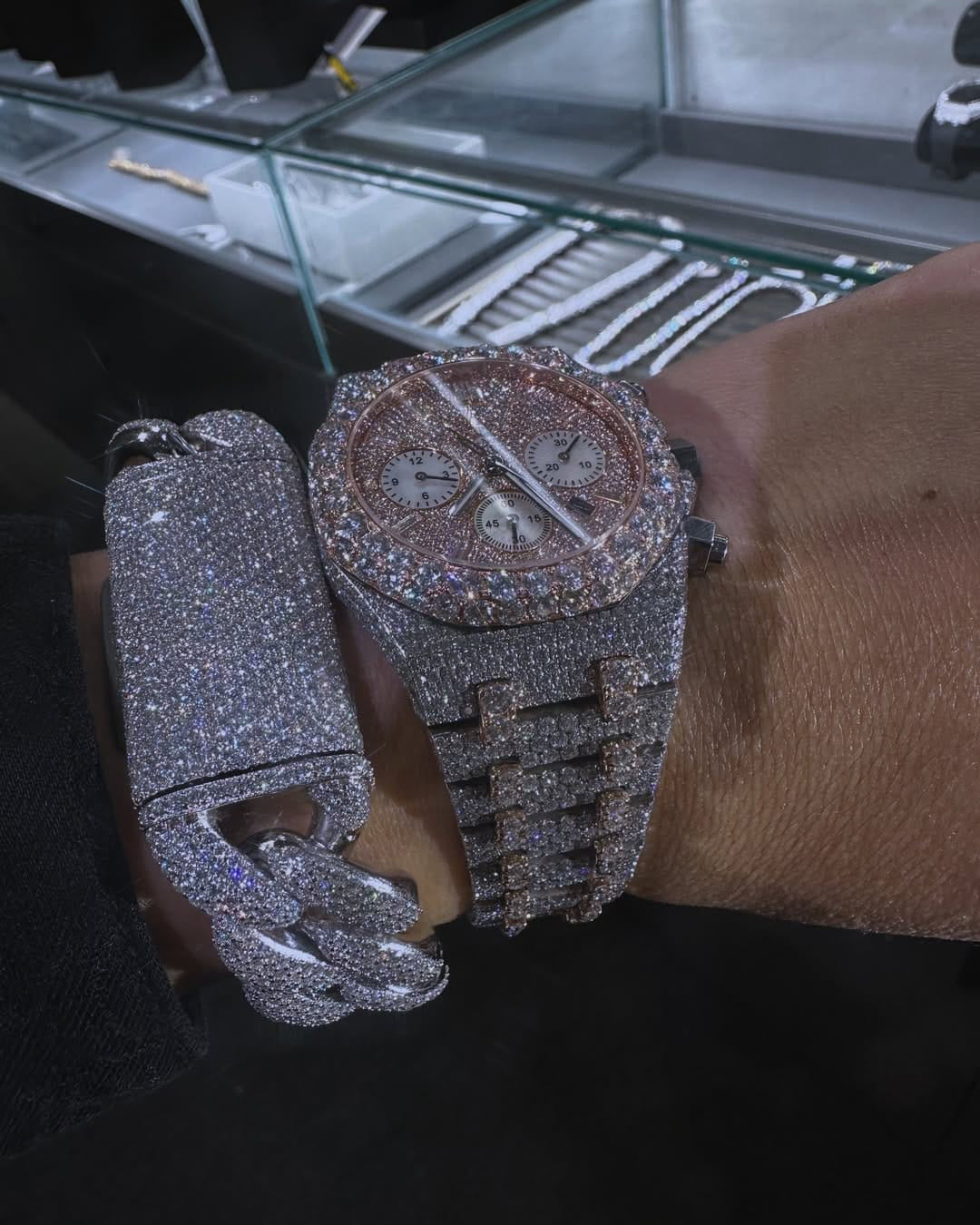 Custom Made diamond watch & Bracelet set W 217