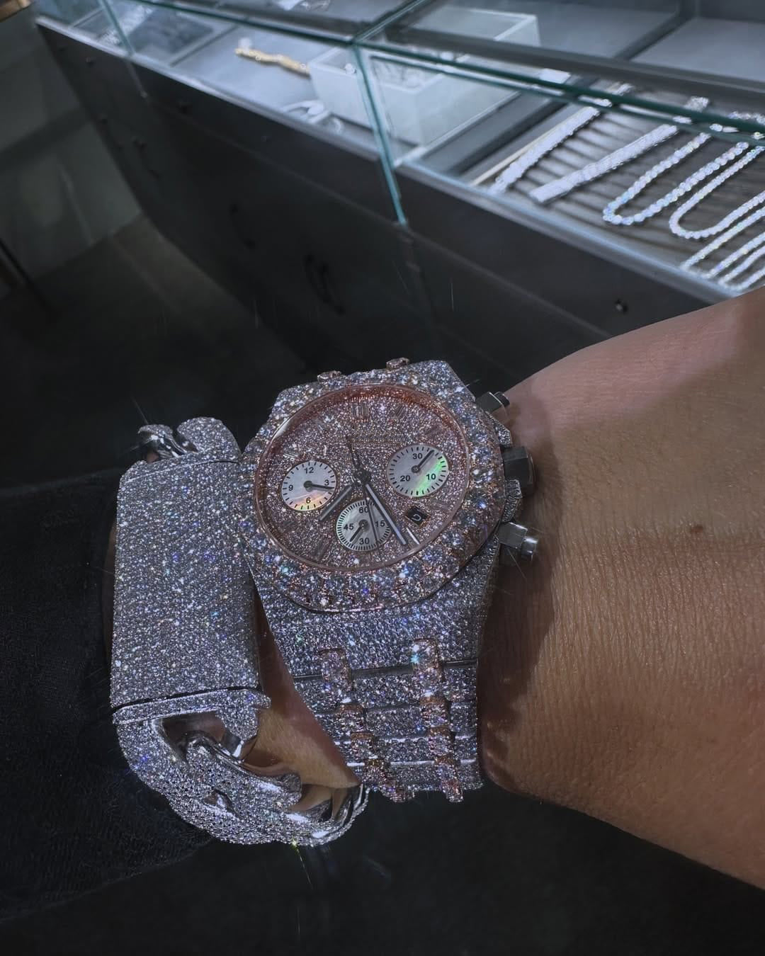 Custom Made diamond watch & Bracelet set W 217