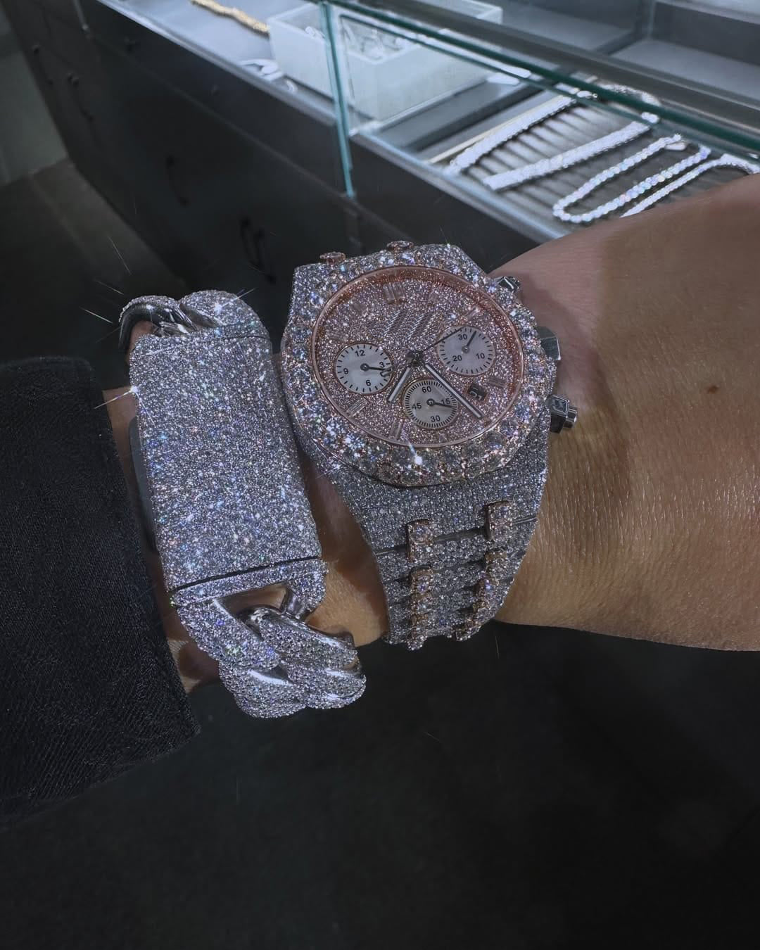 Custom Made diamond watch & Bracelet set W 217