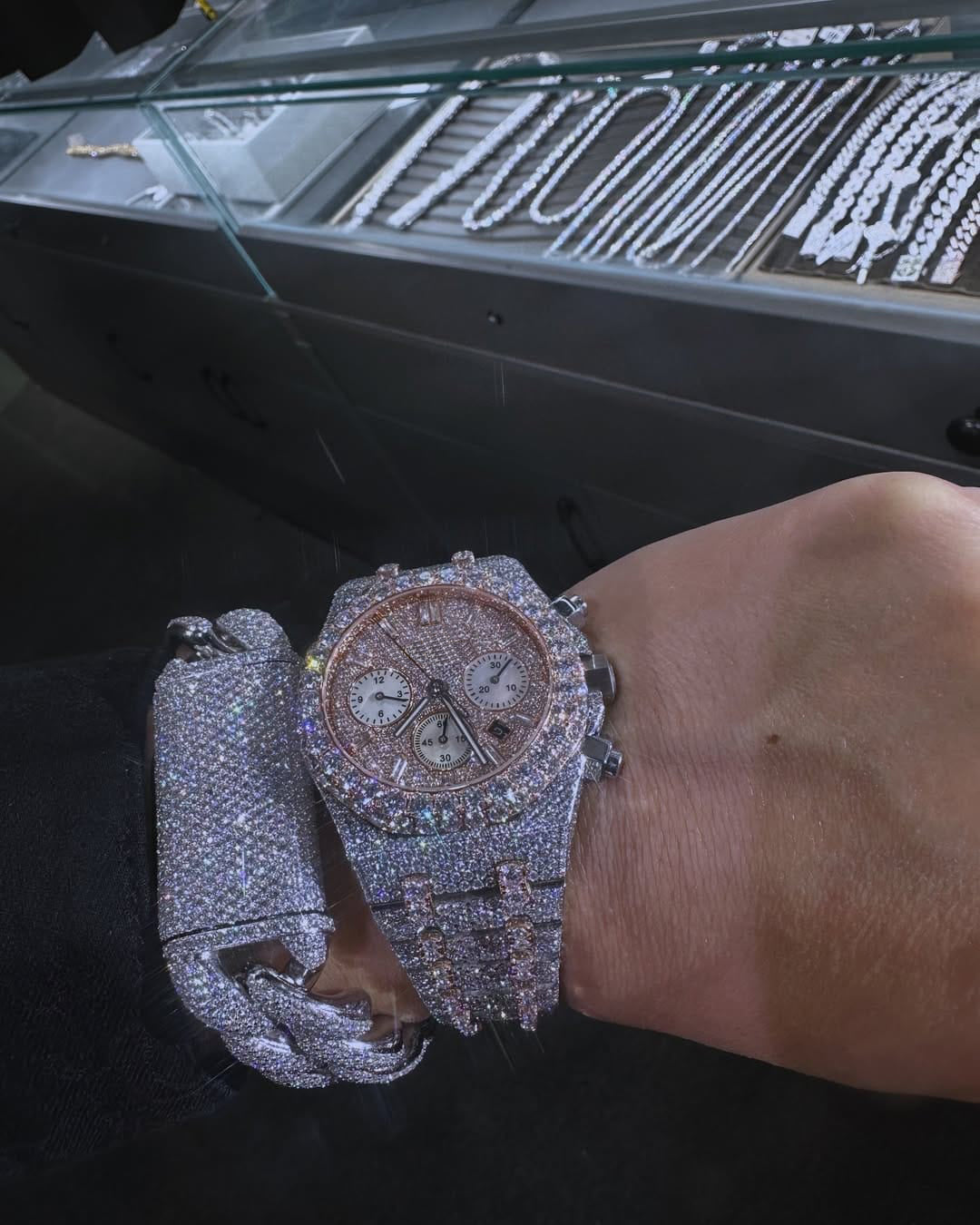 Custom Made diamond watch & Bracelet set W 217