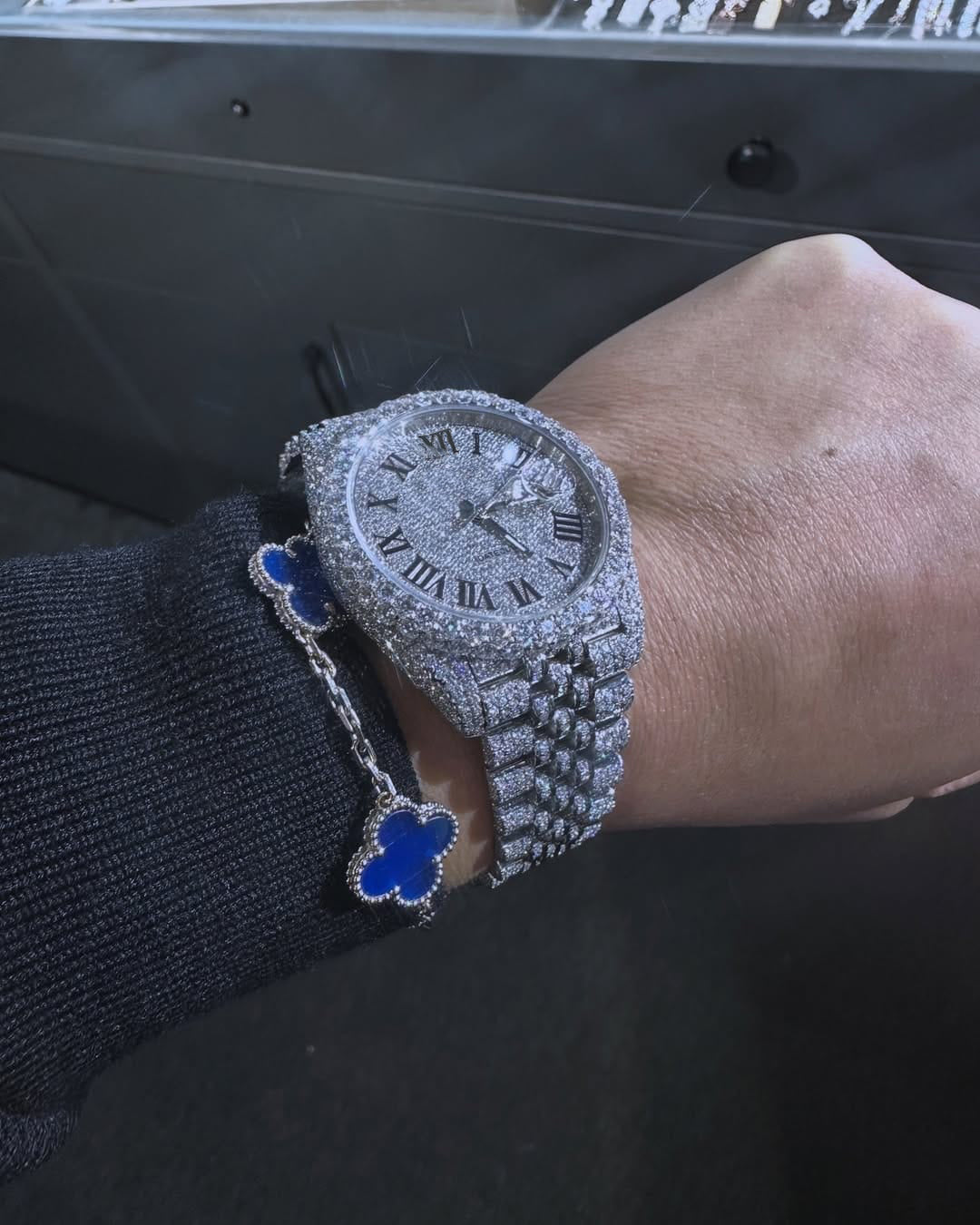 Custom Made diamond watch & Bracelet set W 218