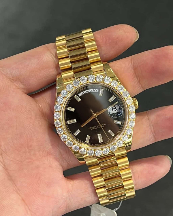 R Moissanite Diamond Watch | Moissanite watch | Custom Made diamond watch |  W 223