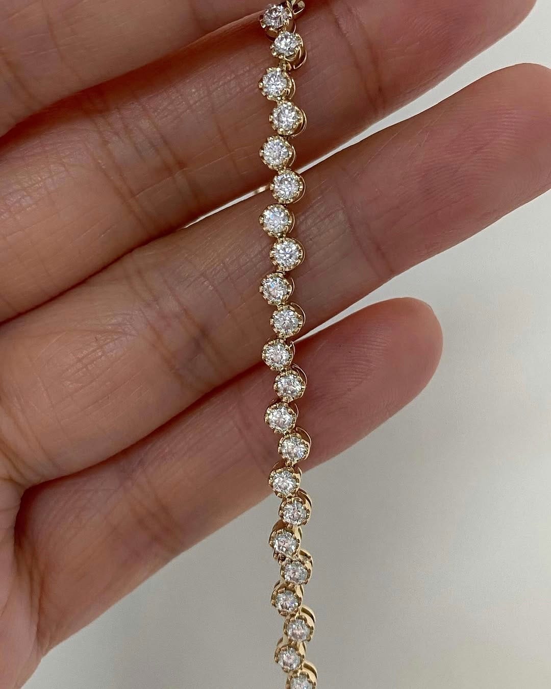 7.00Ct Round Cut Diamond Women's Tennis Bracelet 14k White Gold