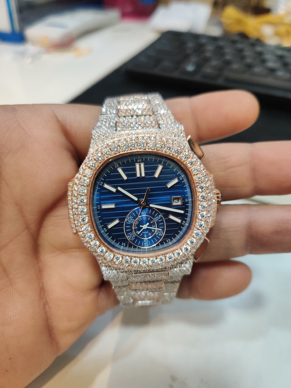 P Moissanite Diamond Watch | Moissanite watch | Custom Made diamond watch | W 230
