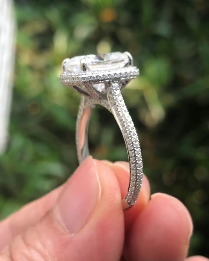 4.820ct Cushion Cut Moissanite Engagement Ring