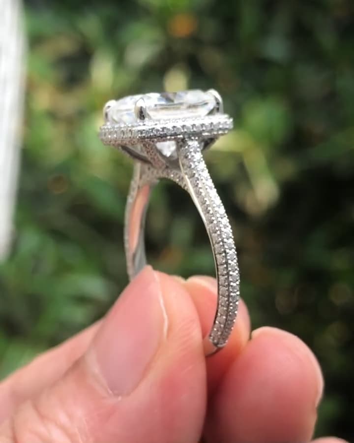 4.820ct Cushion Cut Moissanite Engagement Ring