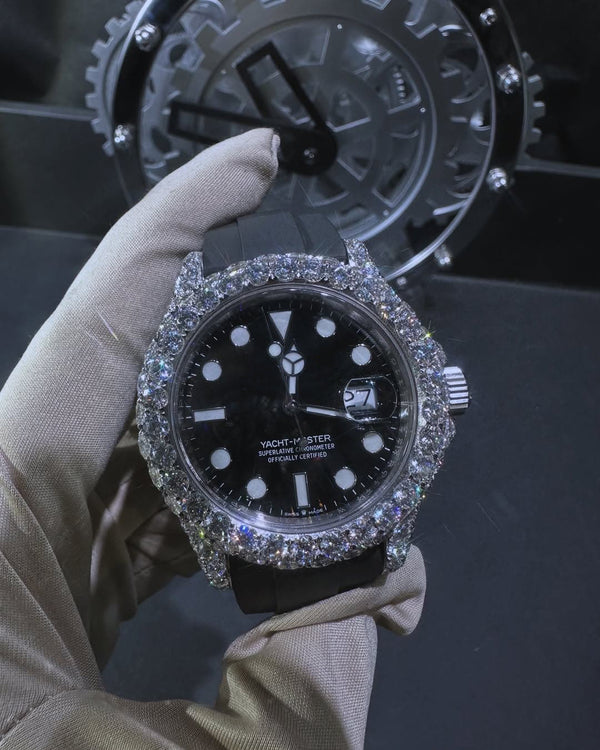 R Moissanite Diamond Watch | Moissanite watch | Custom Made diamond watch | W 231