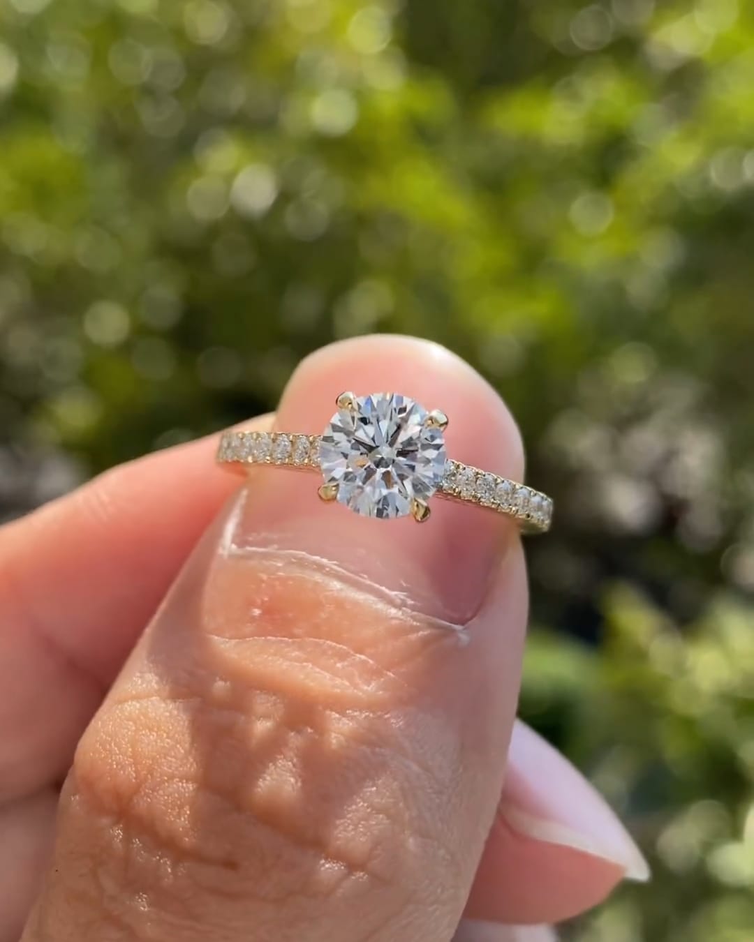 1.110ct Round Cut Moissanite Engagement Ring