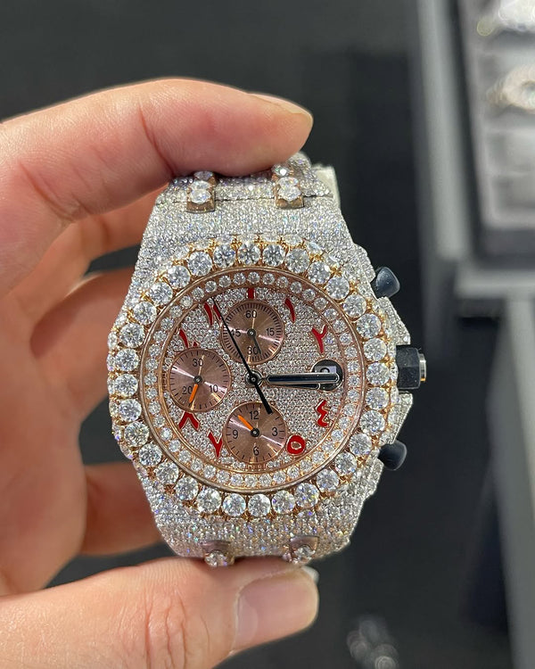 A Moissanite Diamond Watch | Moissanite watch | Custom Made diamond watch | W 233