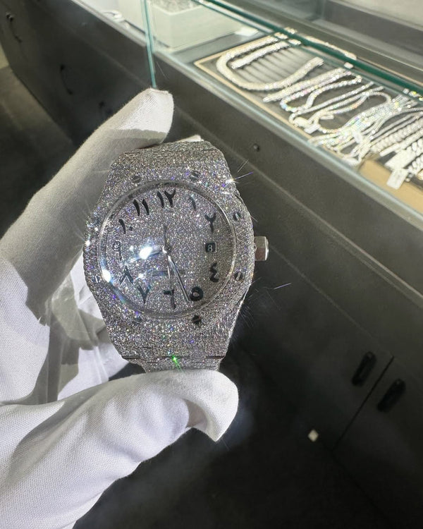 A Moissanite Diamond Watch | Moissanite watch | Custom Made diamond watch | W 236