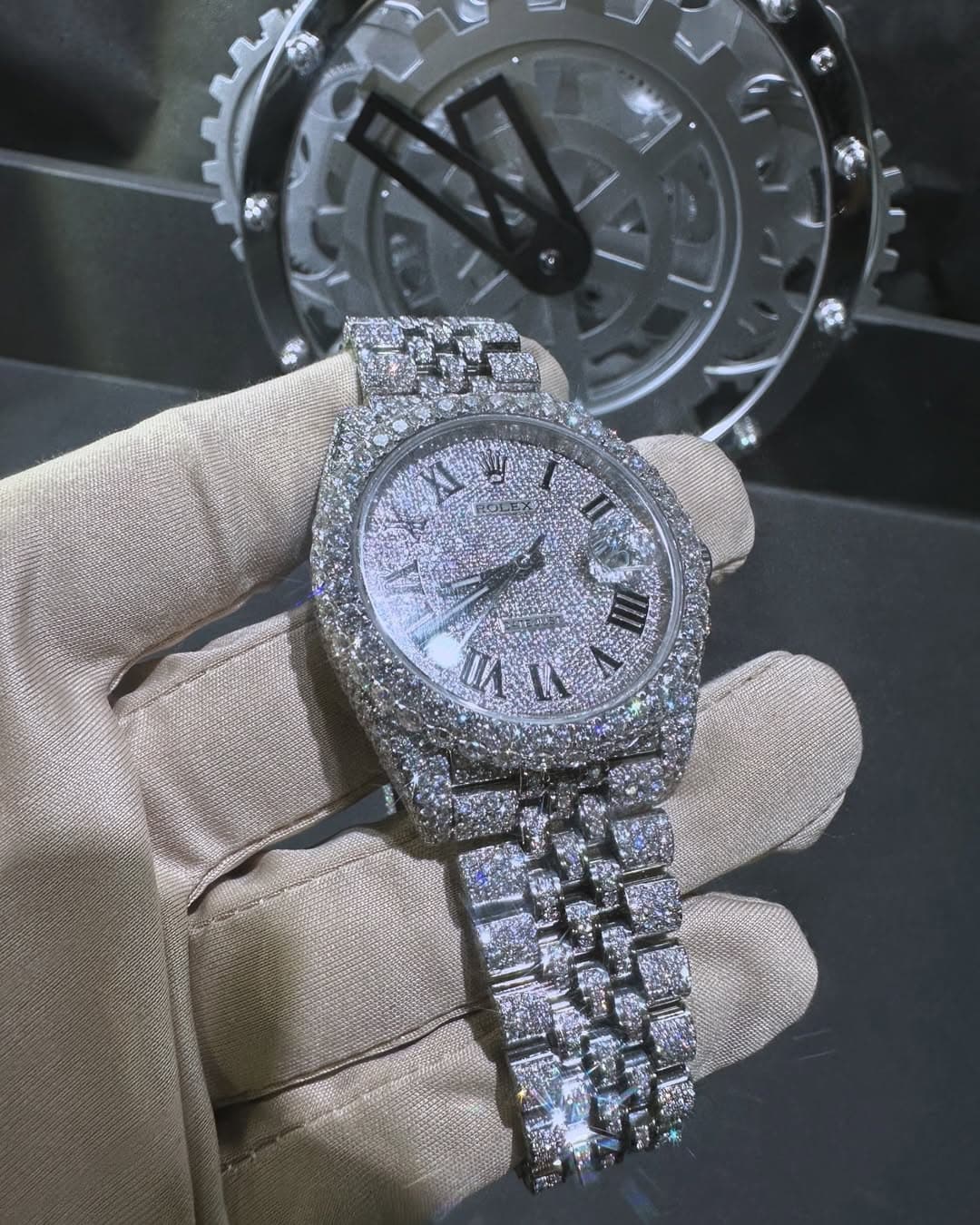 Rolex Date-Just Moissanite Diamond Watch  W 237