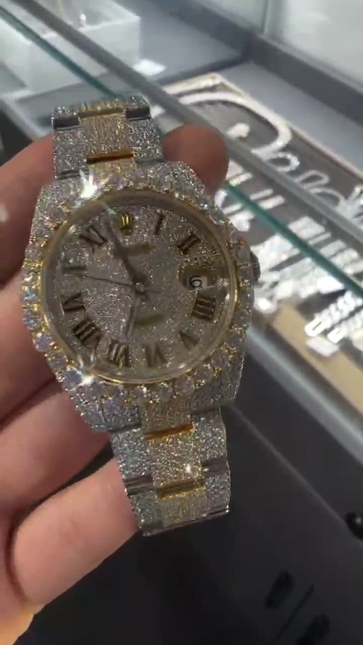 Rolex Date-Just Moissanite Diamond Watch  W 244