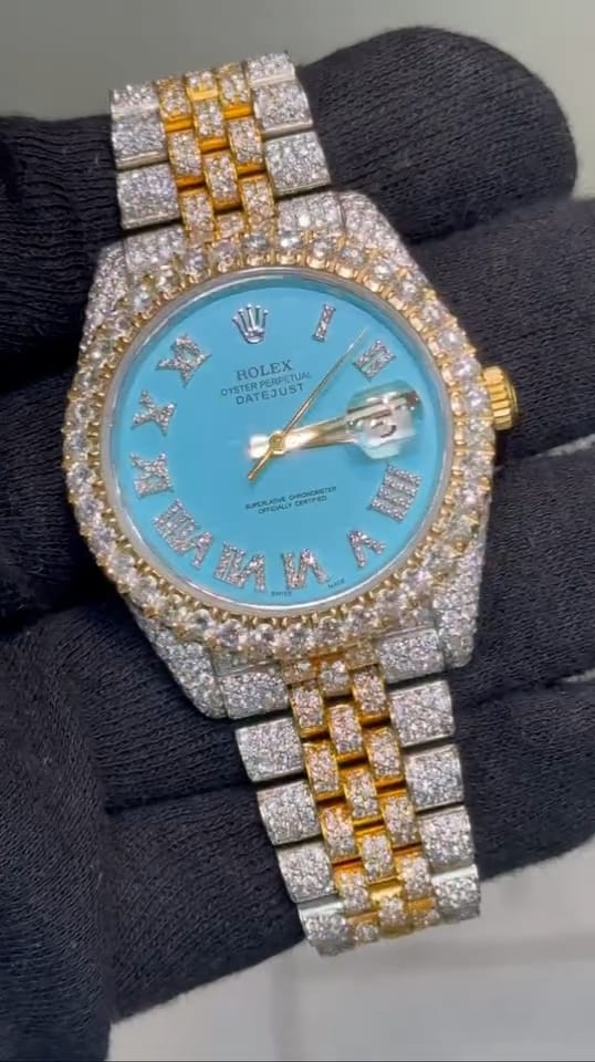 Rolex Date-Just Moissanite Diamond Watch  W 245