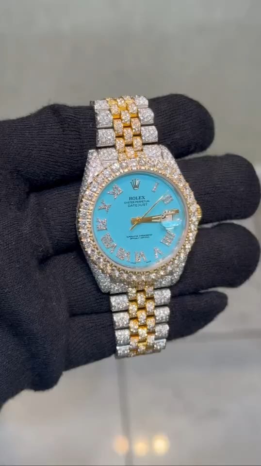 Rolex Date-Just Moissanite Diamond Watch  W 245