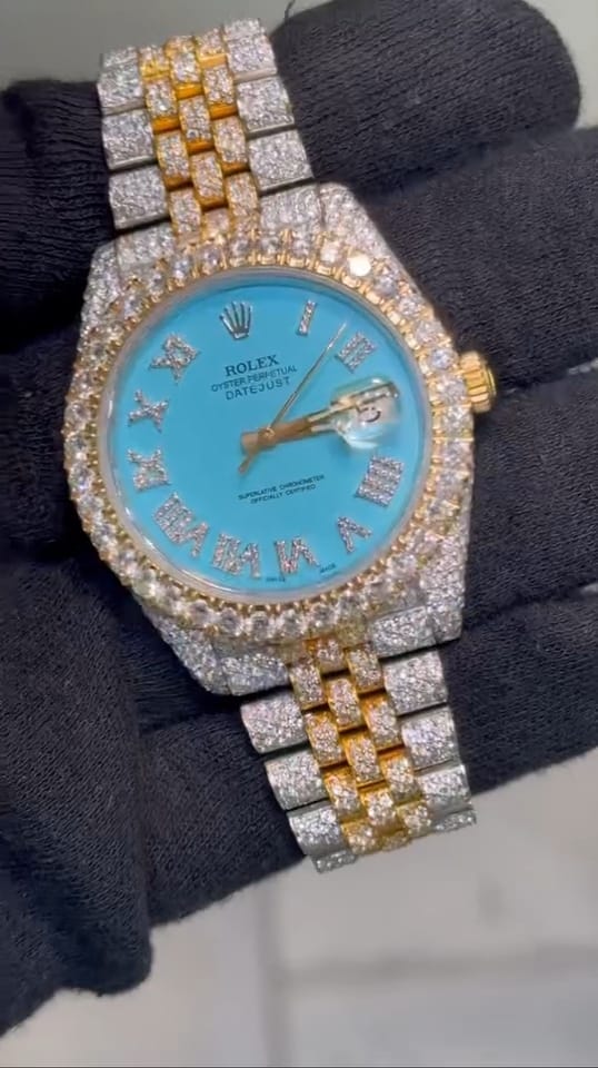 Rolex Date-Just Moissanite Diamond Watch  W 245