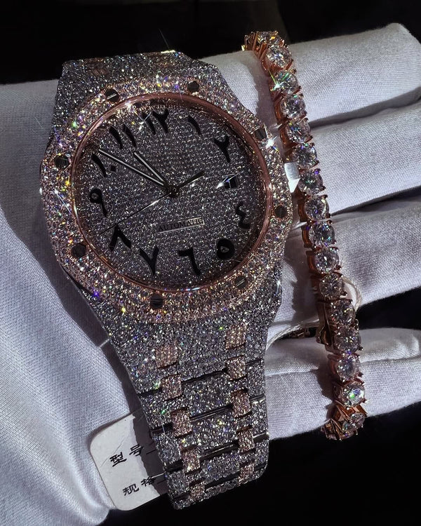 A Moissanite Diamond Watch | Moissanite watch | Custom Made diamond watch | W 246