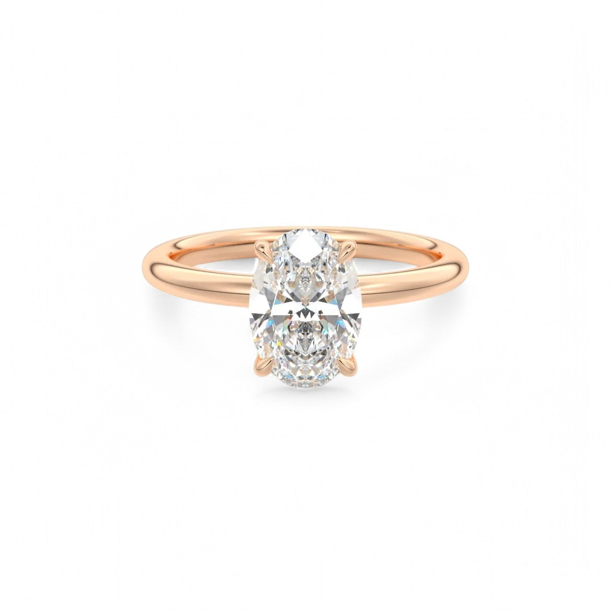 2.00Ct Oval Lab Grown Diamond Engagement Ring in 14k Yellow Gold