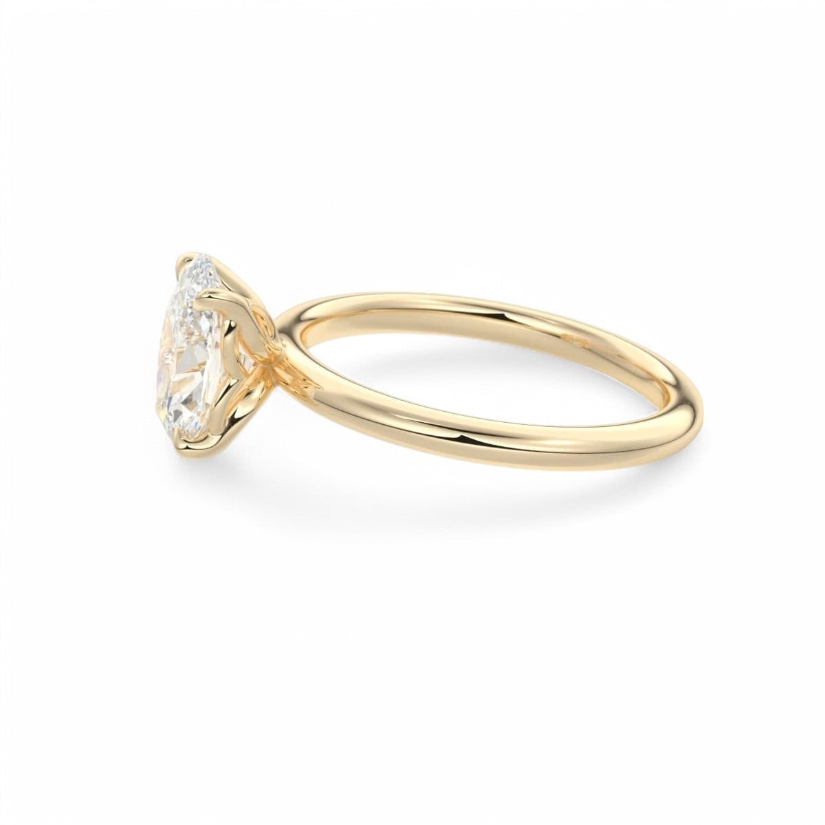 2.00Ct Oval Lab Grown Diamond Engagement Ring in 14k Yellow Gold