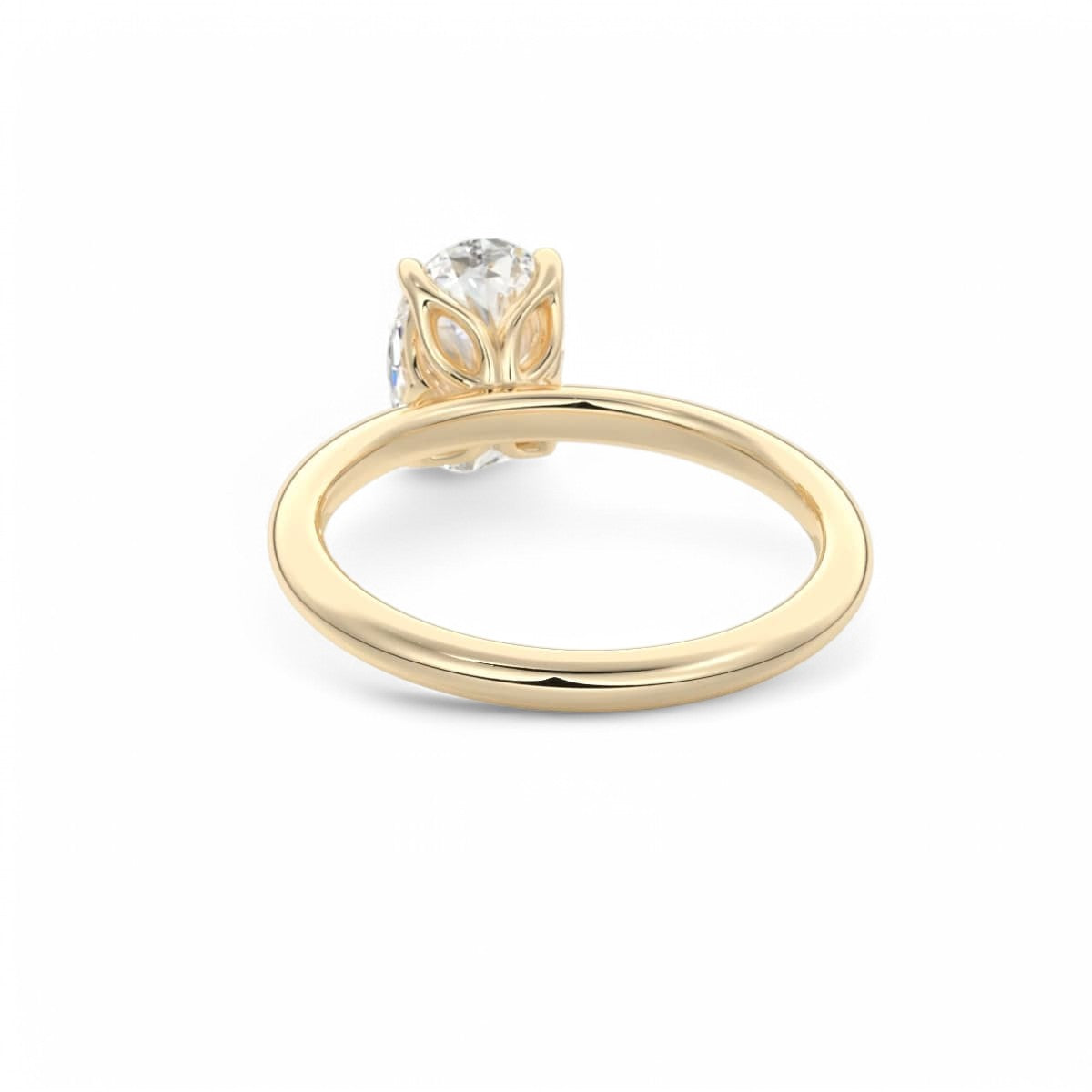 2.00Ct Oval Lab Grown Diamond Engagement Ring in 14k Yellow Gold