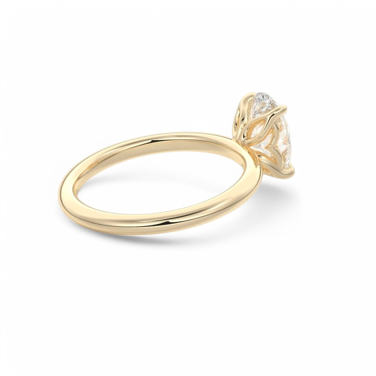 2.00Ct Oval Lab Grown Diamond Engagement Ring in 14k Yellow Gold