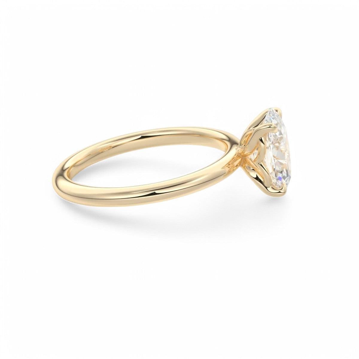 2.00Ct Oval Lab Grown Diamond Engagement Ring in 14k Yellow Gold