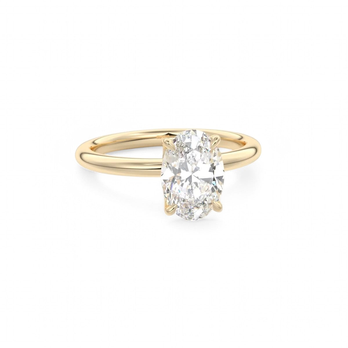 2.00Ct Oval Lab Grown Diamond Engagement Ring in 14k Yellow Gold