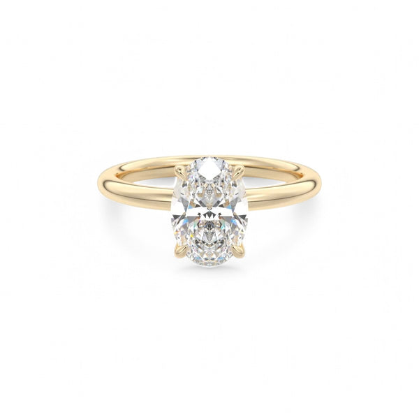 2.00Ct Oval Lab Grown Diamond Engagement Ring in 14k Yellow Gold