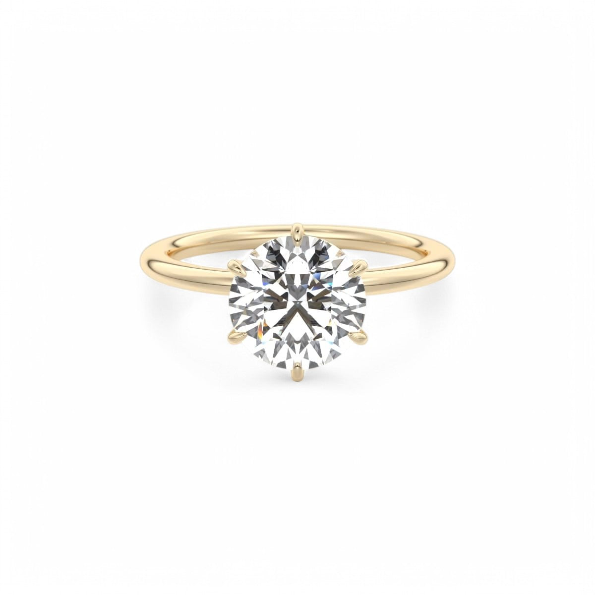 1.00ct Round Cut Lab Grown Solitaire Diamond Engagement Ring 14k White Gold