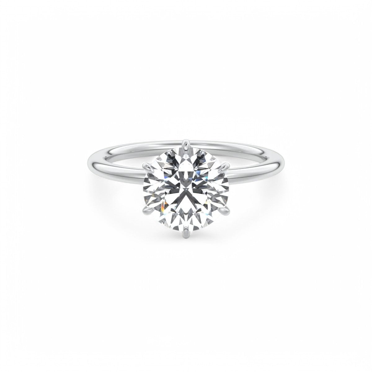 1.00ct Round Cut Lab Grown Solitaire Diamond Engagement Ring 14k White Gold