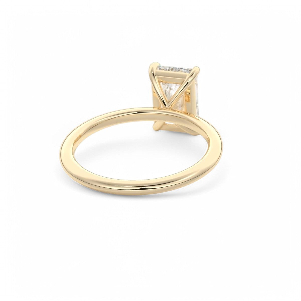 F/VS 1.00Ct Radiant Cut Solitaire Lab Grown Diamond Engagement Ring in 14k Yellow Gold