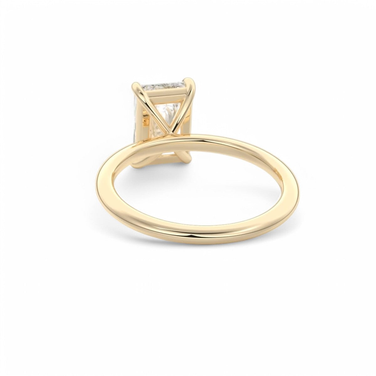 F/VS 1.00Ct Radiant Cut Solitaire Lab Grown Diamond Engagement Ring in 14k Yellow Gold