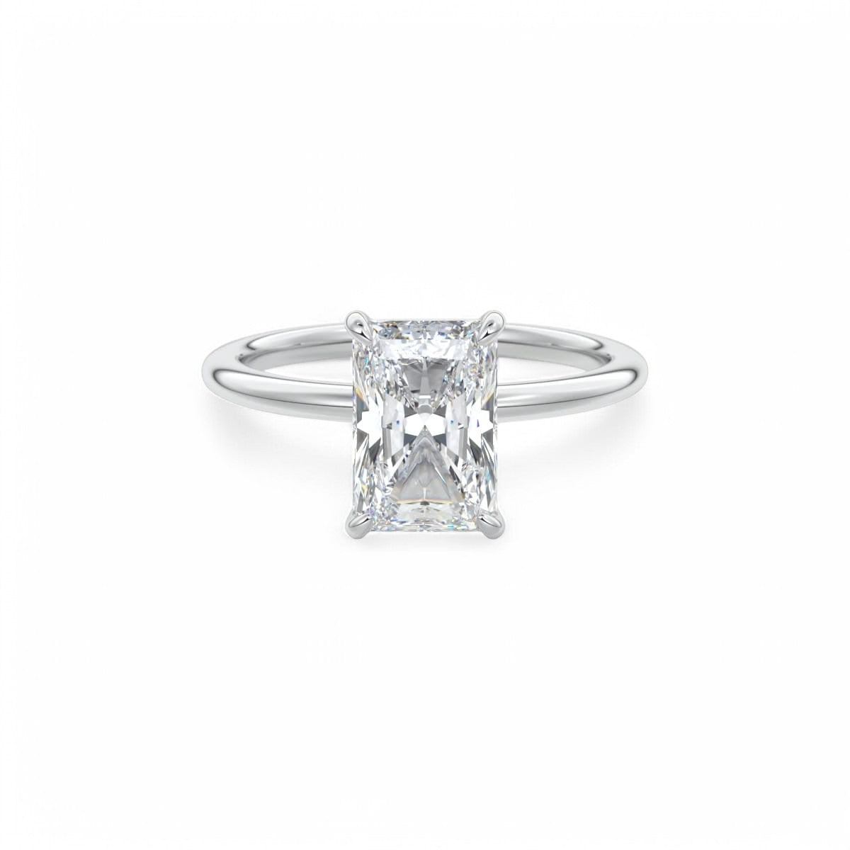 F/VS 1.00Ct Radiant Cut Solitaire Lab Grown Diamond Engagement Ring in 14k Yellow Gold