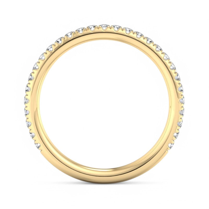 E/VS 1/4 Carat Pave Lab Grown Diamond Eternity Wedding Ring 14K Yellow Gold