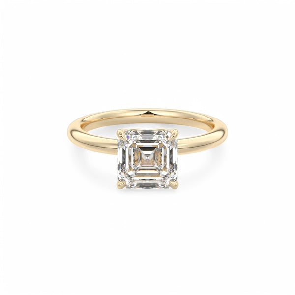 1.50Ct Asscher Cut Lab Grown Diamond Engagement Ring in 14k Yellow Gold