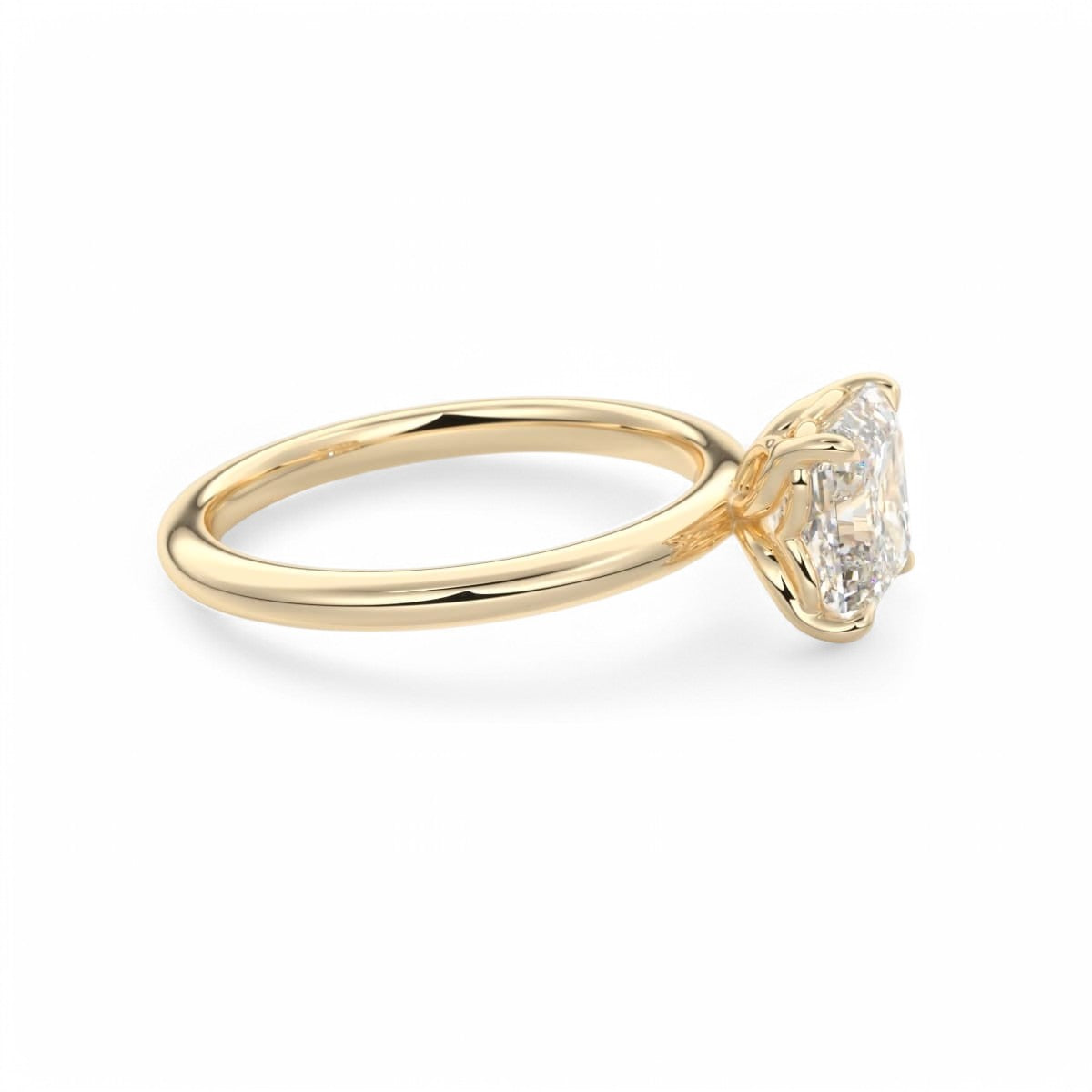 1.50Ct Asscher Cut Lab Grown Diamond Engagement Ring in 14k Yellow Gold