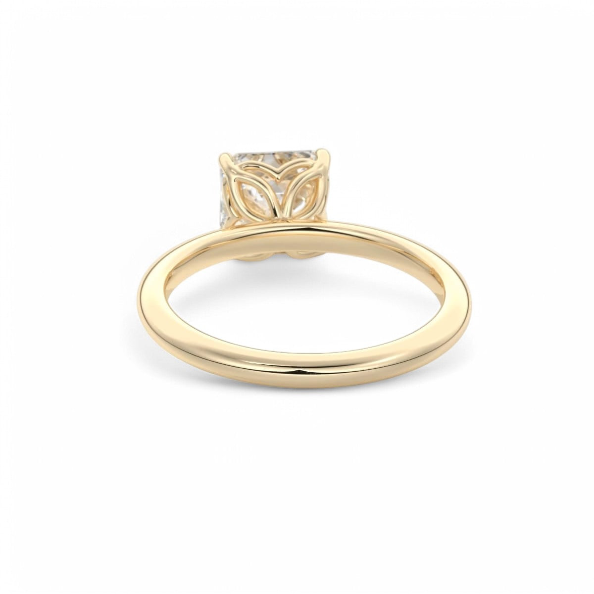 1.50Ct Asscher Cut Lab Grown Diamond Engagement Ring in 14k Yellow Gold