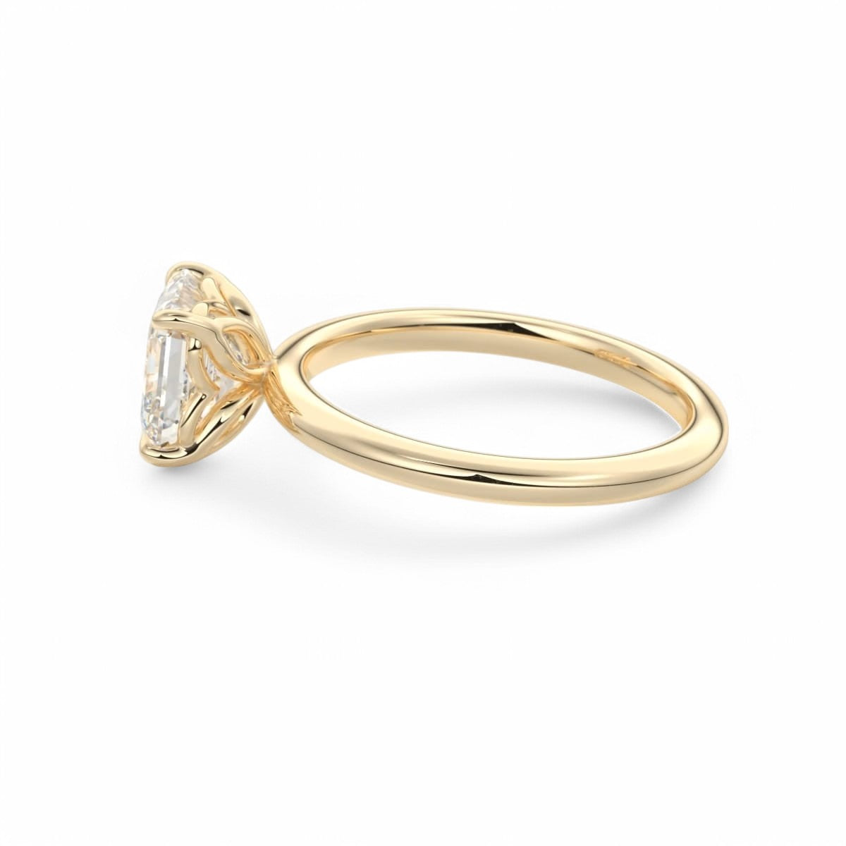 1.50Ct Asscher Cut Lab Grown Diamond Engagement Ring in 14k Yellow Gold