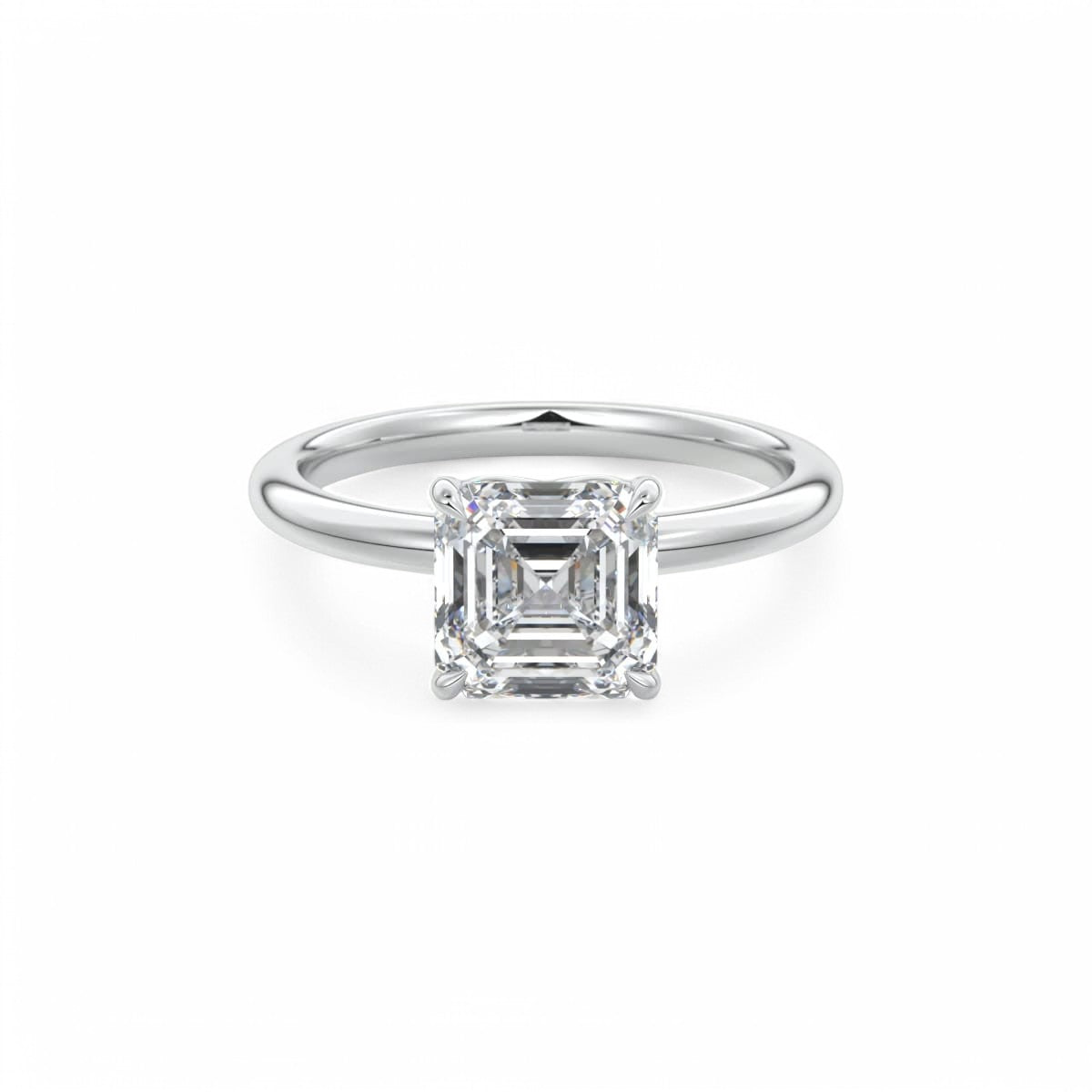 1.50Ct Asscher Cut Lab Grown Diamond Engagement Ring in 14k Yellow Gold