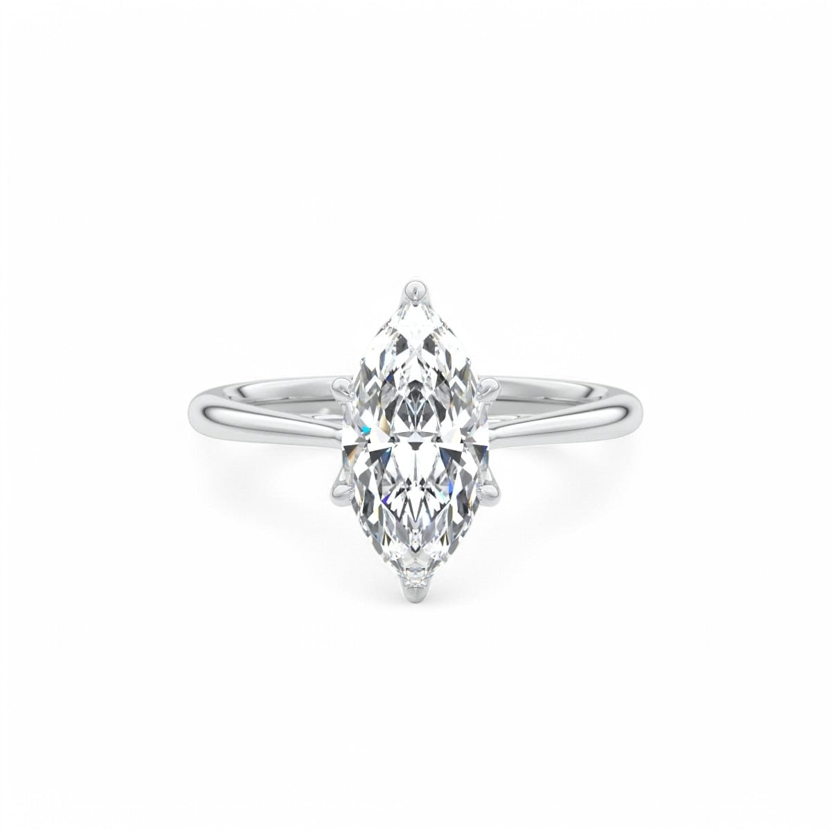 Certified 2.00Ct Marquise Lab Grown Diamond Engagement Ring 14k White Gold