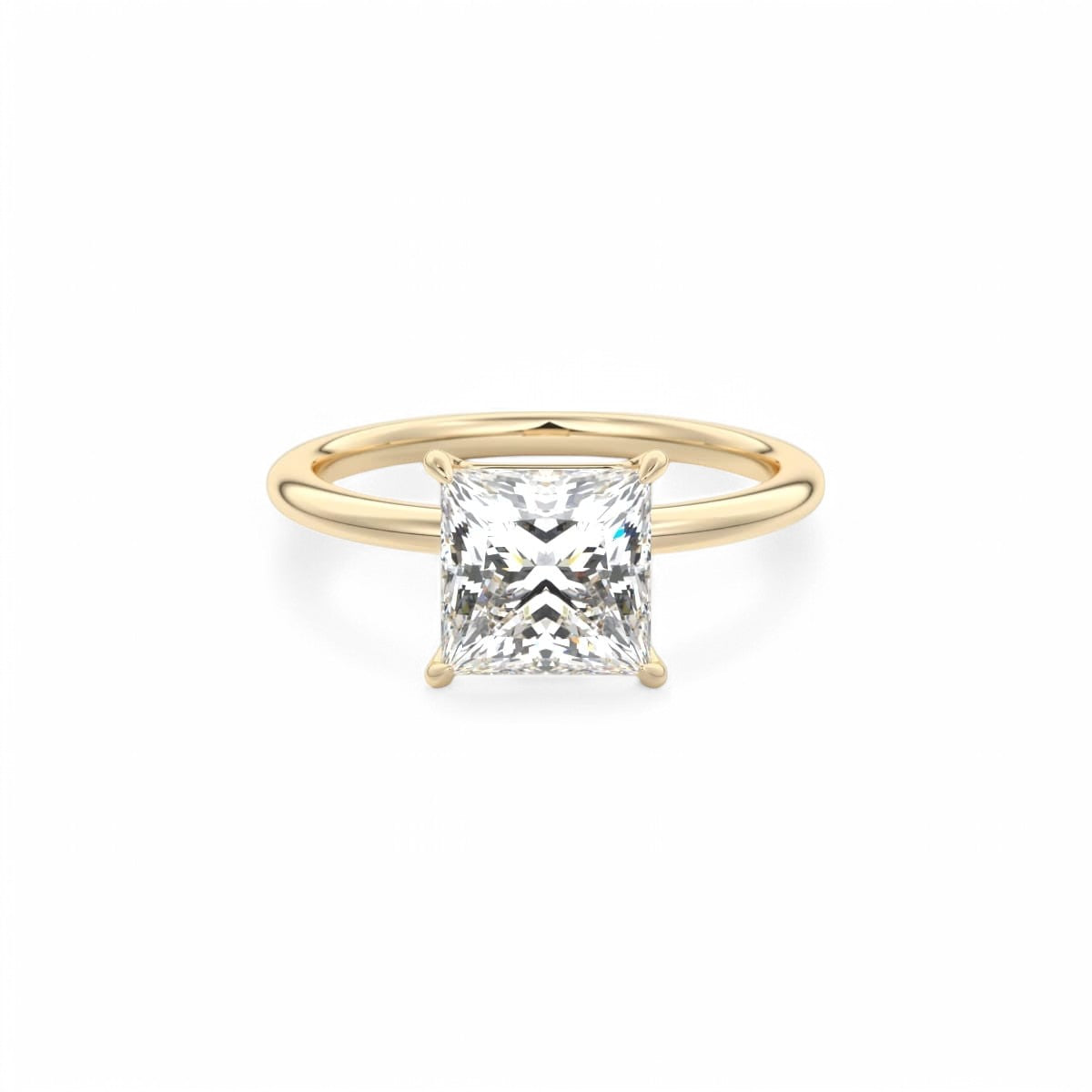 1.5CT Princess Cut  Lab Grown Diamond Solitaire Engagement Ring