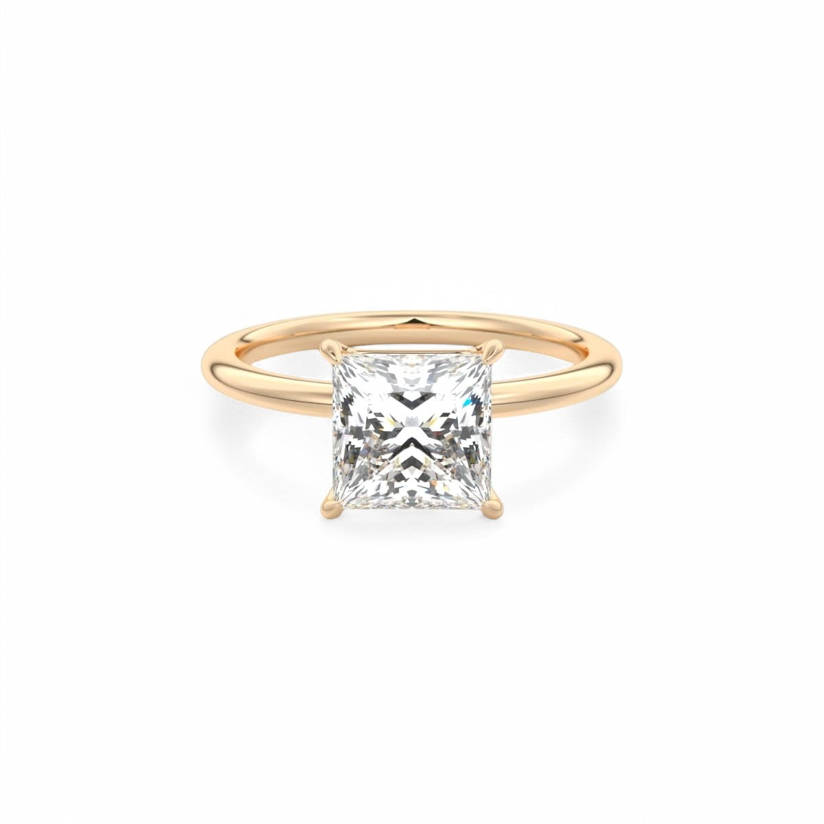 1.5CT Princess Cut  Lab Grown Diamond Solitaire Engagement Ring