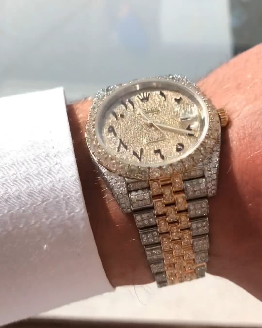 Rolex Date-Just Moissanite Diamond Watch  W 275