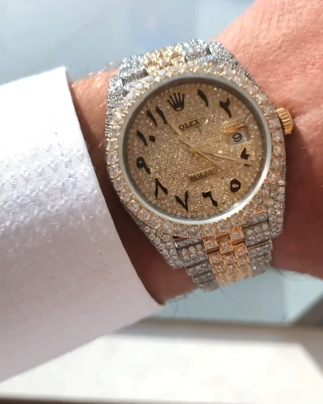 Rolex Date-Just Moissanite Diamond Watch  W 275