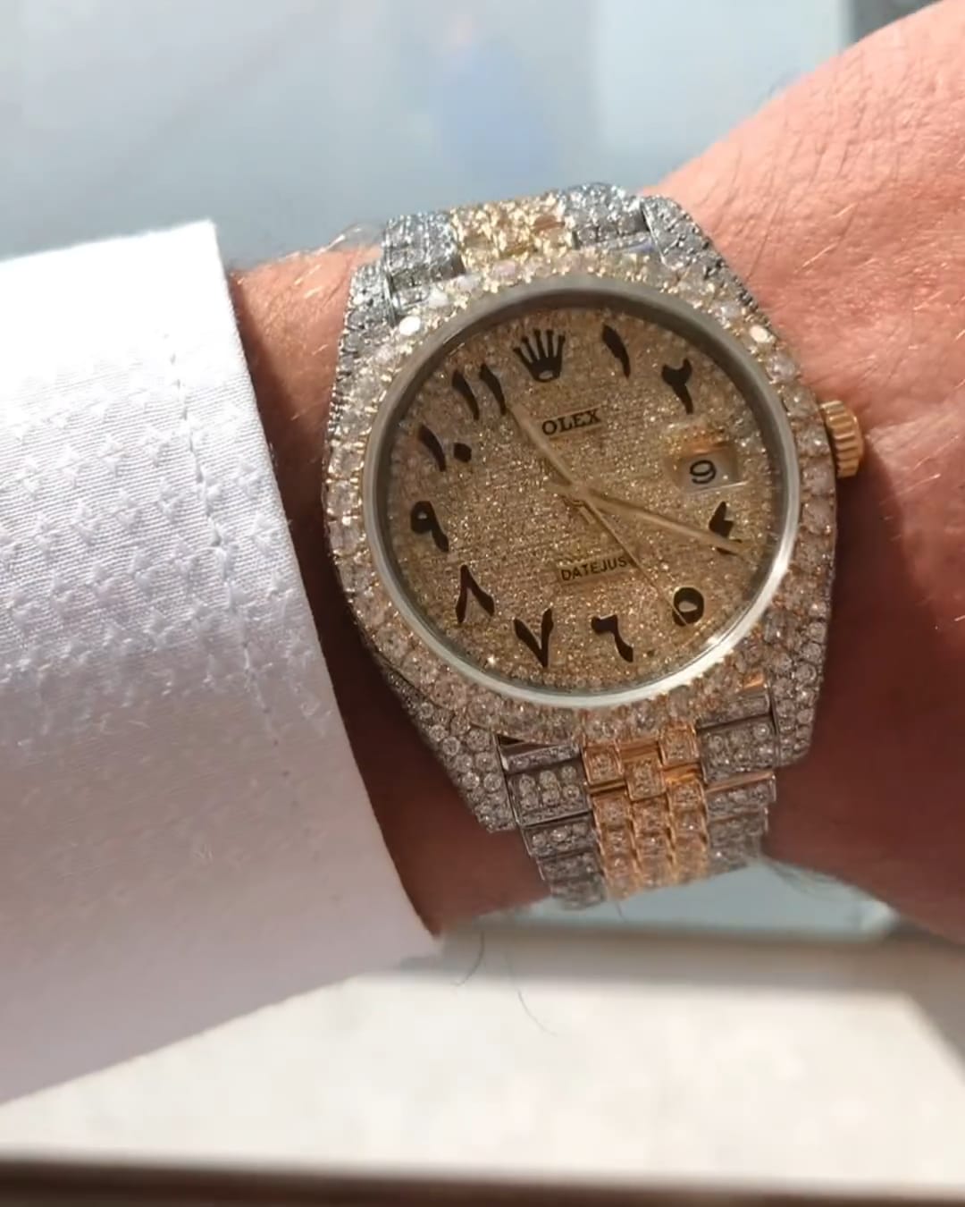 Rolex Date-Just Moissanite Diamond Watch  W 275